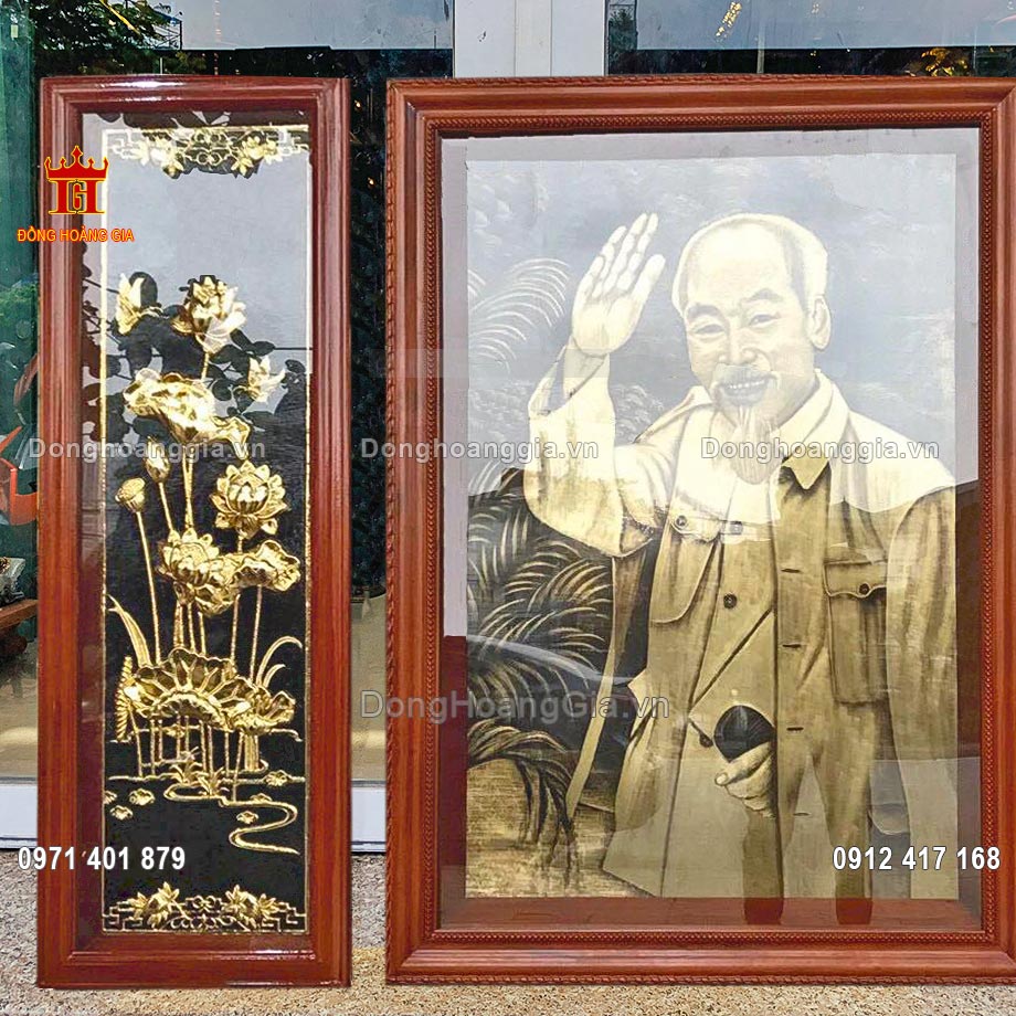 Đồng Hoàng Gia nhận chế tác tranh Bác Hồ và hoa sen uy tín